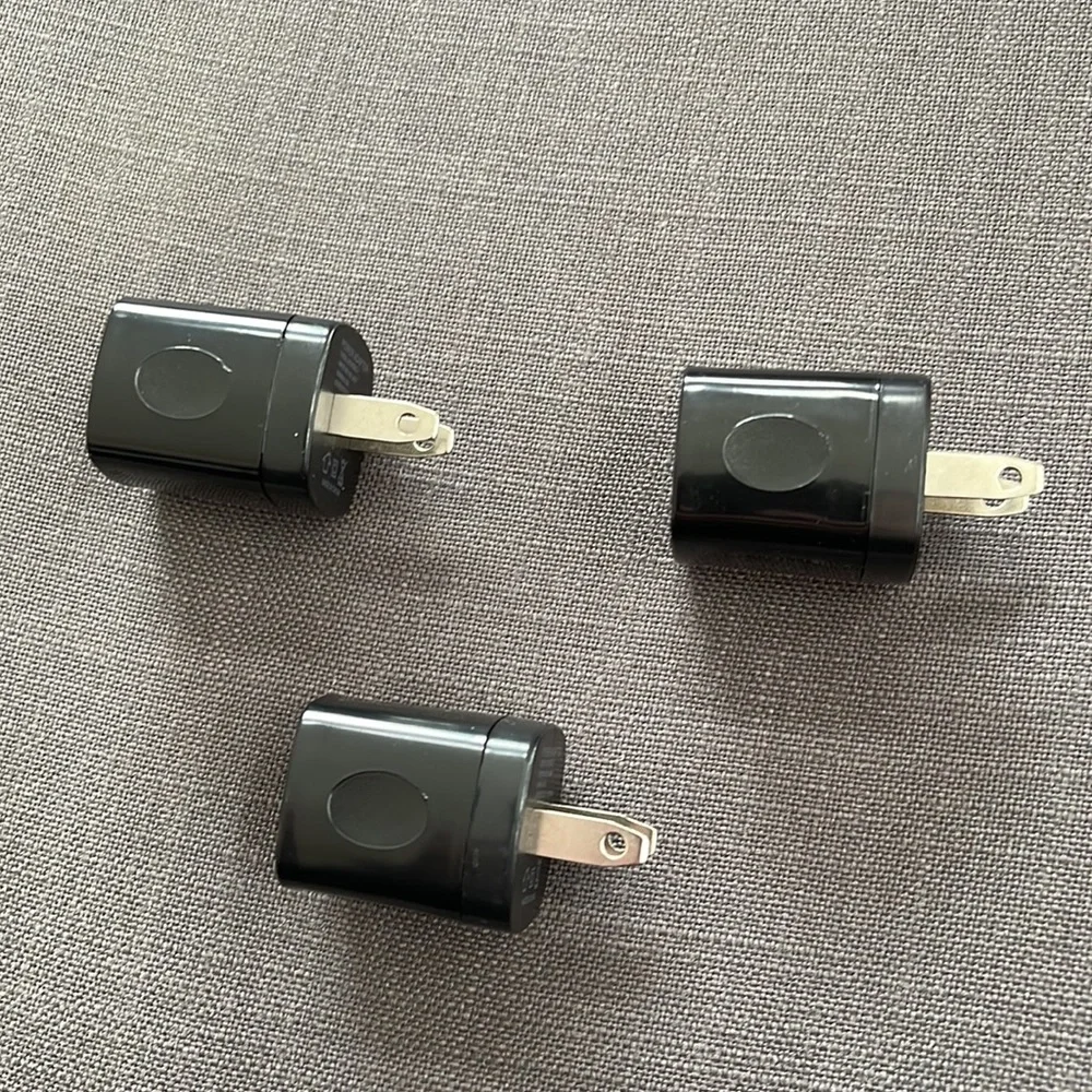3 Black USB Power Adapters
